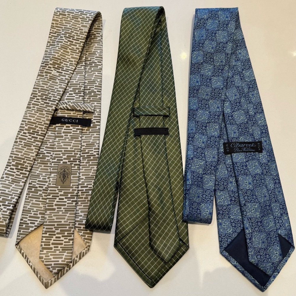 GUCCI, PRADA and CHARVET tie trio!
